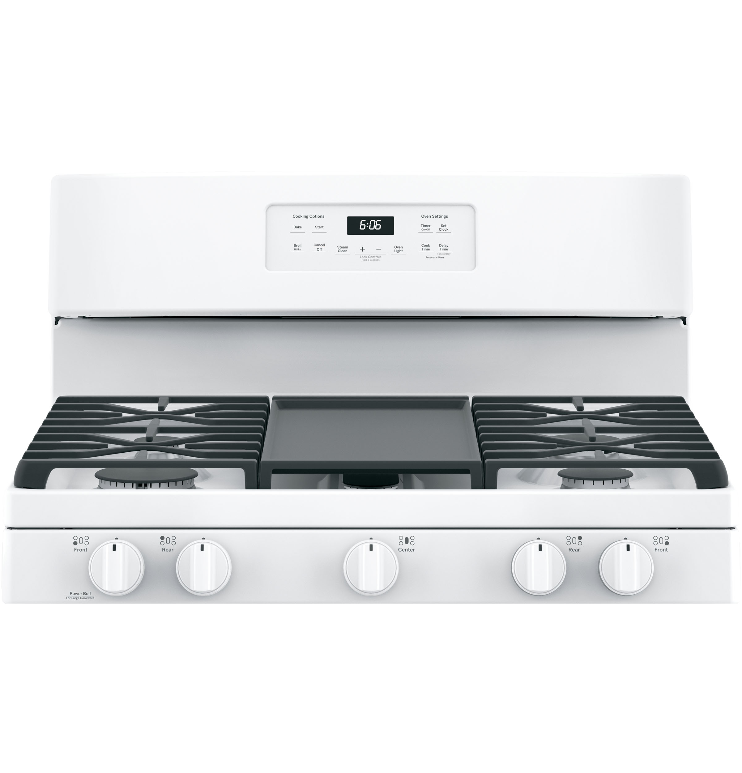 GE 30" Free-Standing Gas Range, Edge-To-Edge Cooktop - White - Ranges - Additional View 7