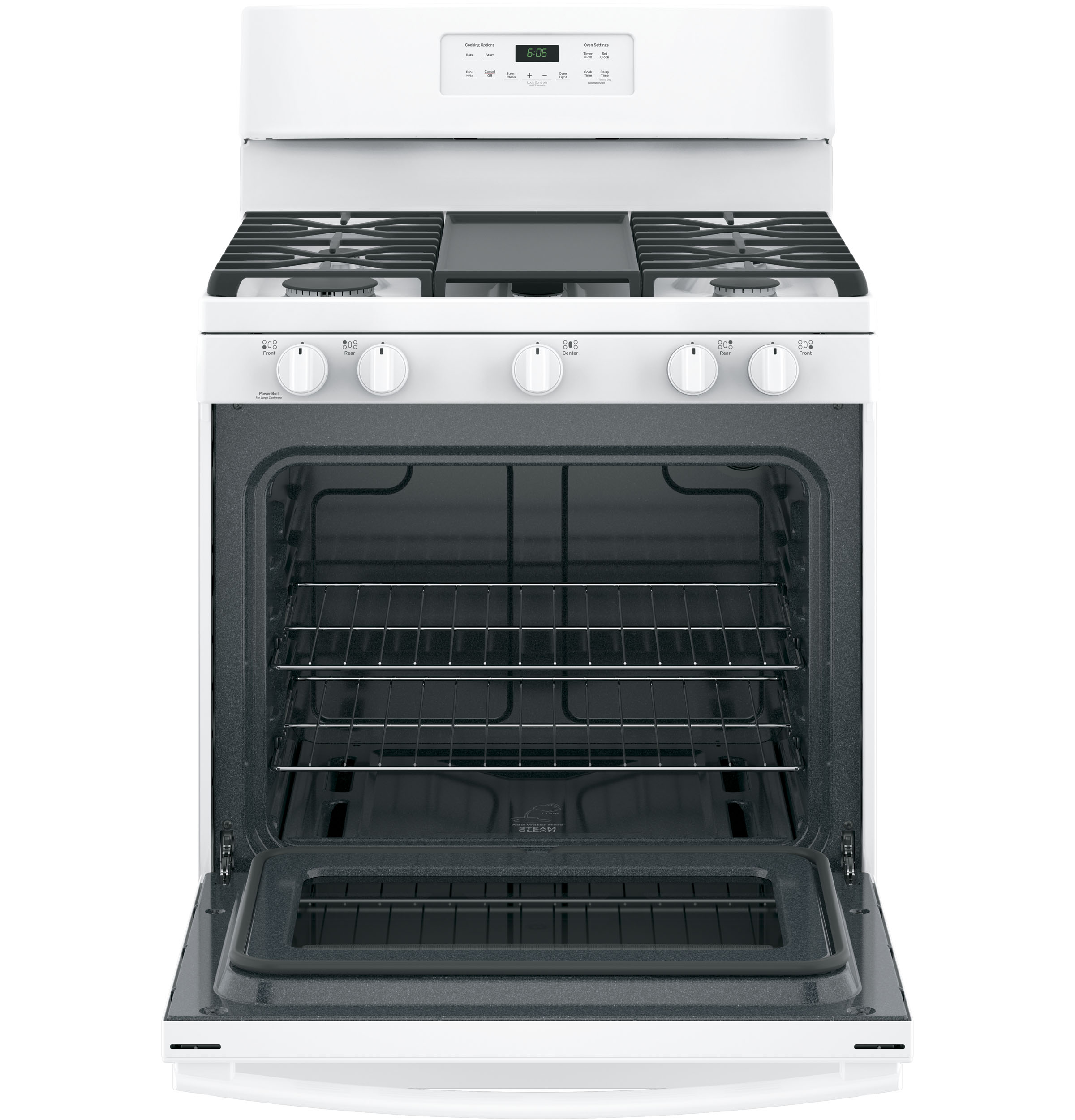 GE 30" Free-Standing Gas Range, Edge-To-Edge Cooktop - White - Ranges - Additional View 8