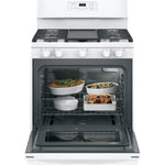 GE 30" Free-Standing Gas Range, Edge-To-Edge Cooktop - White - Ranges - Additional View 9