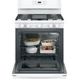 GE 30" Free-Standing Gas Range, Edge-To-Edge Cooktop - White - Ranges - Additional View 9