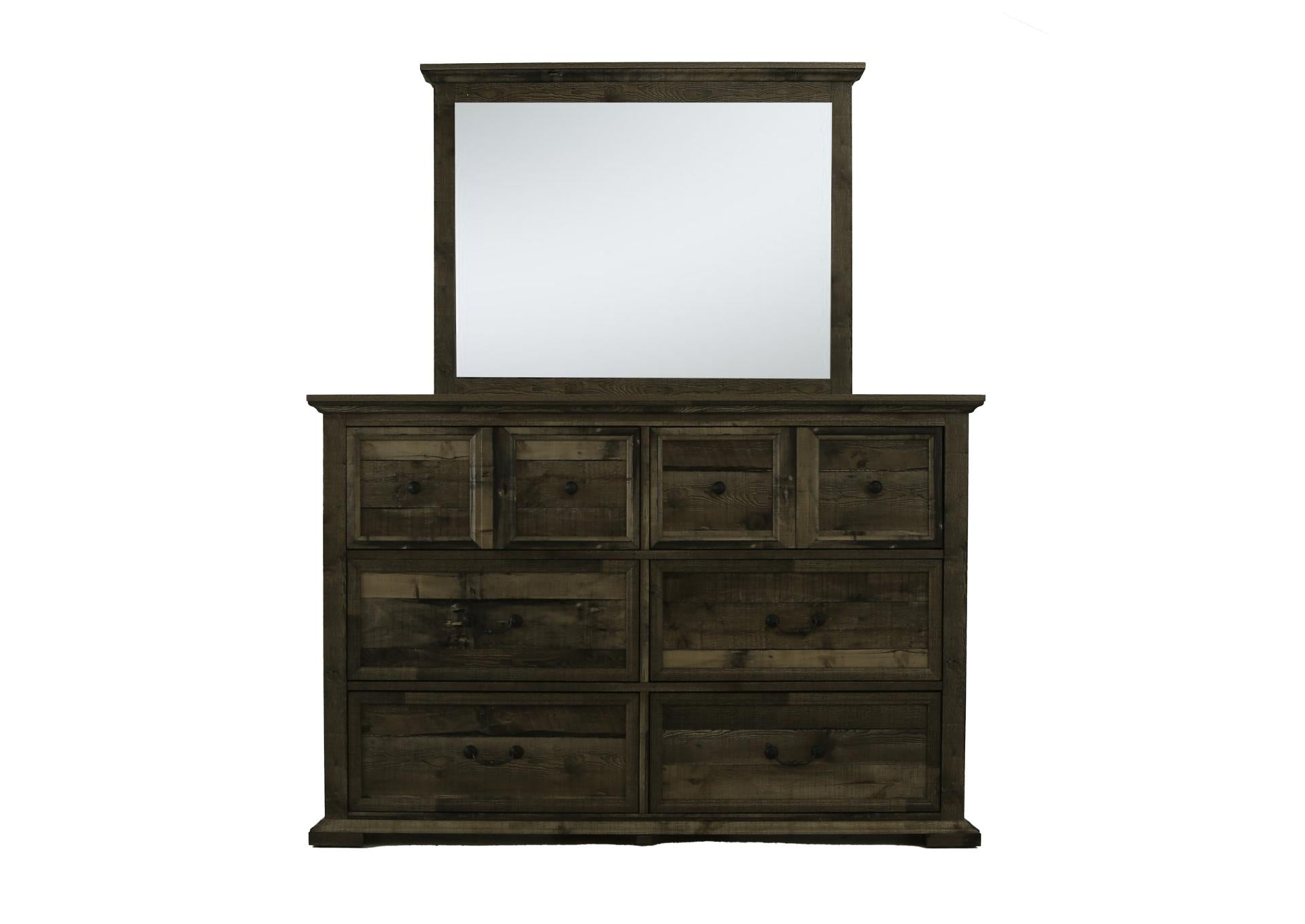 Mossberg Rustic Dresser And Mirror - Grey