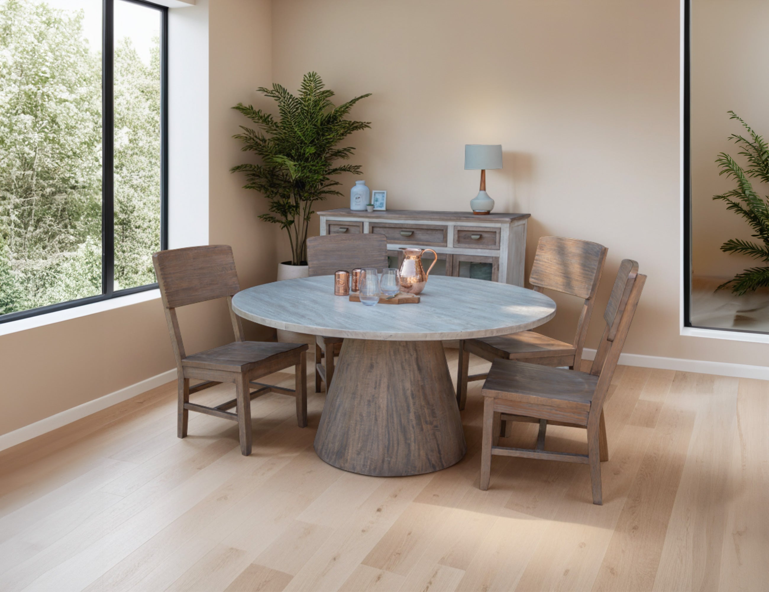 International Furniture Direct - SAHARA WOOD CHAIR - Dark Brown - Chairs - Additional View 5