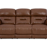 Laredo Leather Power Sofa - Saddle