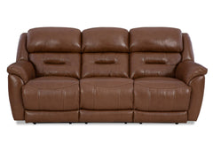 Laredo Leather Power Sofa - Saddle