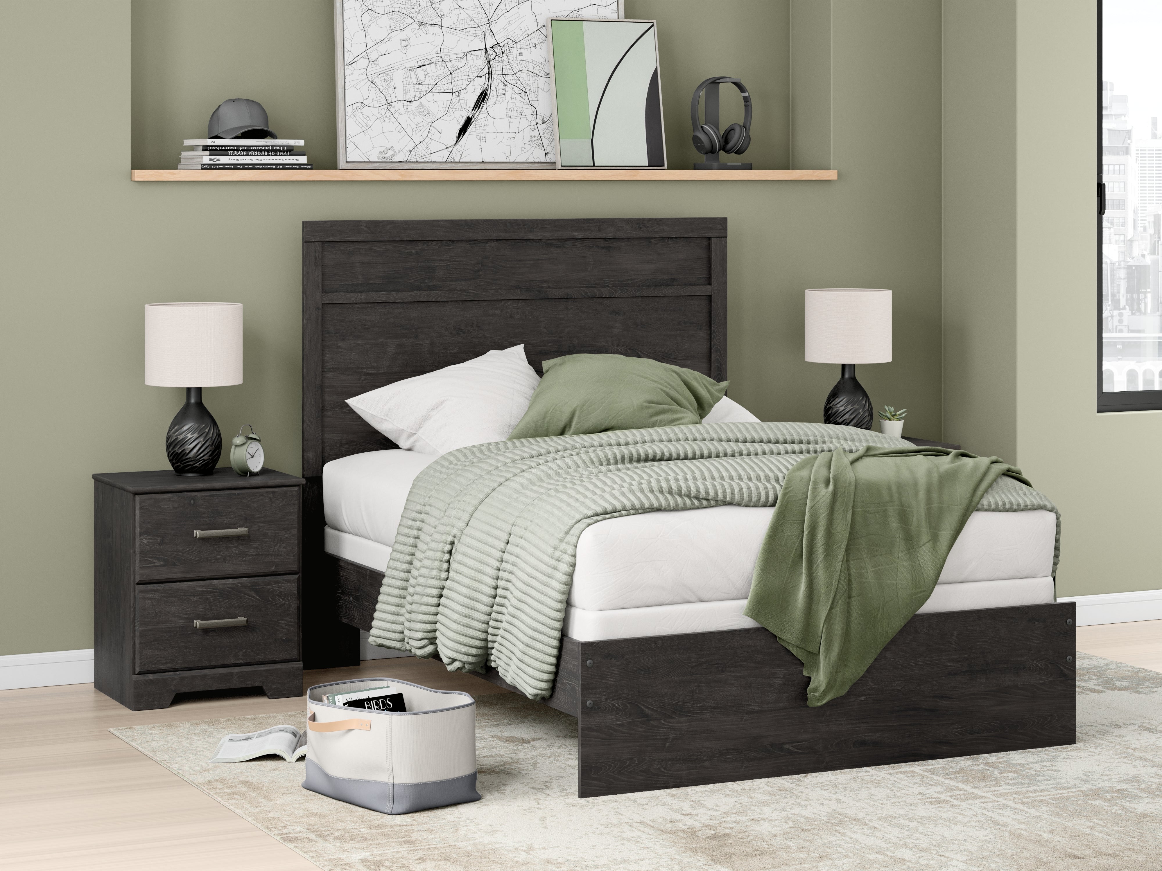 Ashley Furniture - Belachime Full Panel Bed - Black - Wood - Beds - Additional View 2