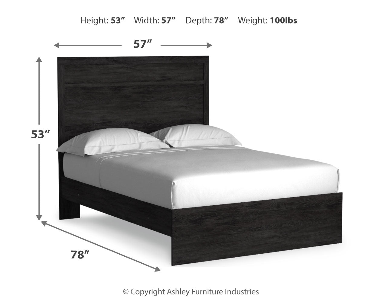 Ashley Furniture - Belachime Full Panel Bed - Black - Wood - Beds - Additional View 4