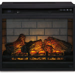 Ashley Furniture - ENTERTAINMENT ACCESSORIES FIREPLACE INSERT - Black Glass|Metal - Fireplace Inserts