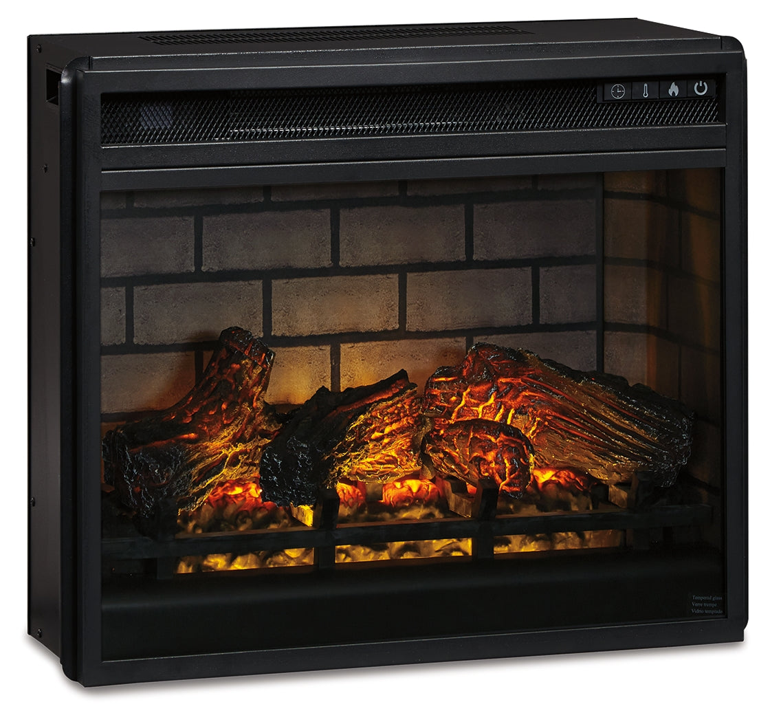 Ashley Furniture - ENTERTAINMENT ACCESSORIES FIREPLACE INSERT - Black Glass|Metal - Fireplace Inserts - Additional View 1