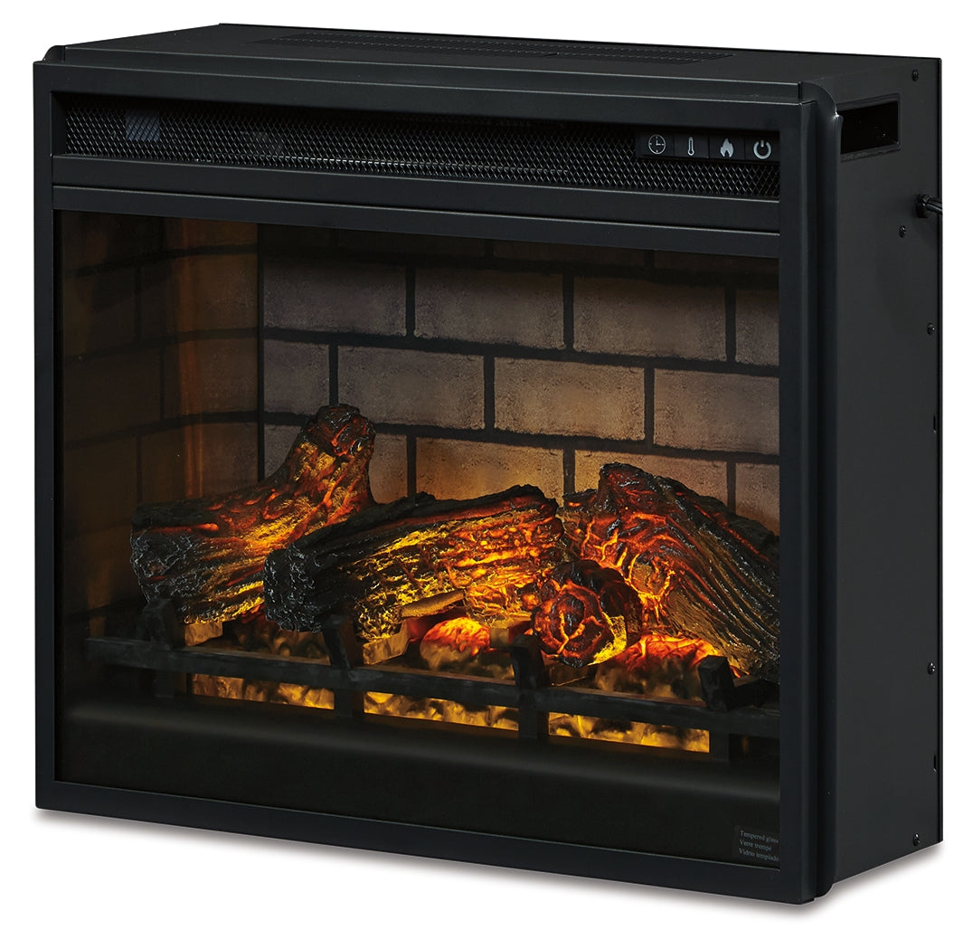 Ashley Furniture - ENTERTAINMENT ACCESSORIES FIREPLACE INSERT - Black Glass|Metal - Fireplace Inserts - Additional View 2