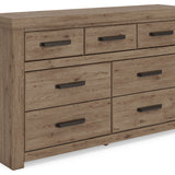 Ashley Furniture - GARISTYN DRESSER - Light Brown Wood - Dresser & Mirror