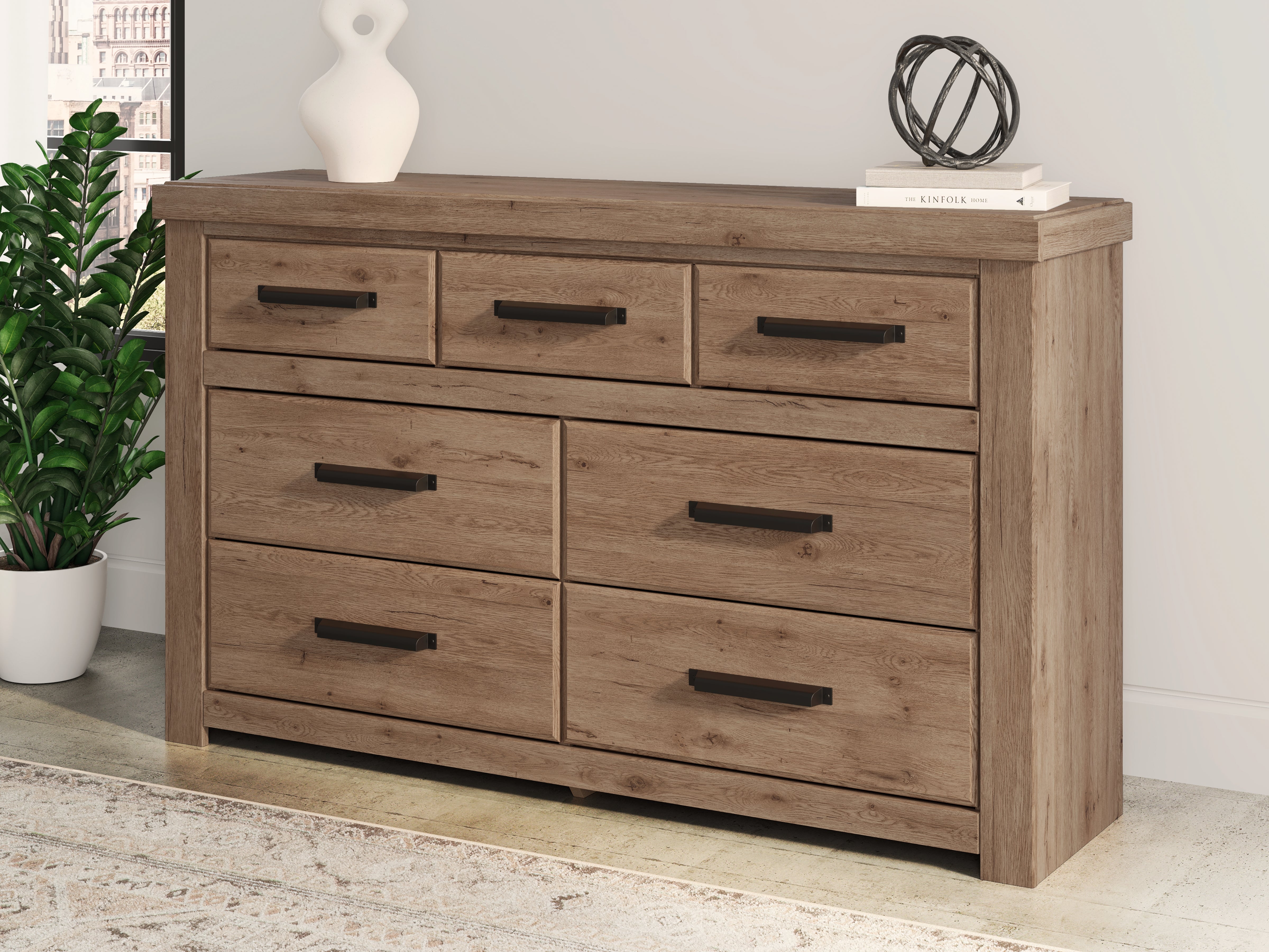 Ashley Furniture - GARISTYN DRESSER - Light Brown Wood - Dresser & Mirror - Additional View 1