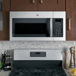 GE FINGERPRINT RESISTANT STAINLESS STEEL 1.7CU OVER-THE-RANGE MICROWAVE - Pearl Silver|Black - Microwaves - Additional View 2