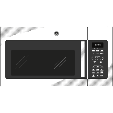 GE FINGERPRINT RESISTANT STAINLESS STEEL 1.7CU OVER-THE-RANGE MICROWAVE - Pearl Silver|Black - Microwaves - Additional View 7