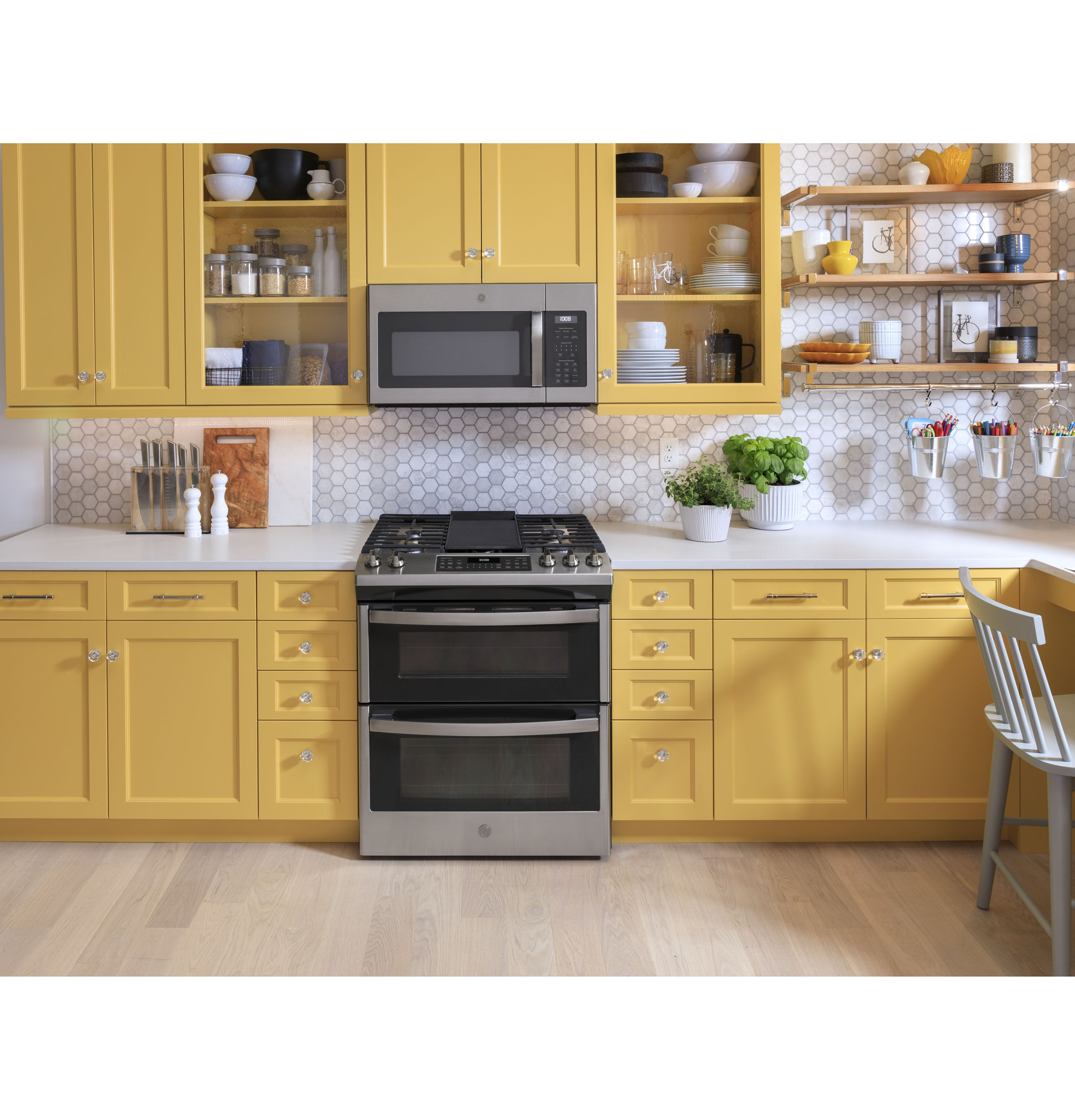 GE FINGERPRINT RESISTANT STAINLESS STEEL 1.7CU OVER-THE-RANGE MICROWAVE - Pearl Silver|Black - Microwaves - Additional View 10