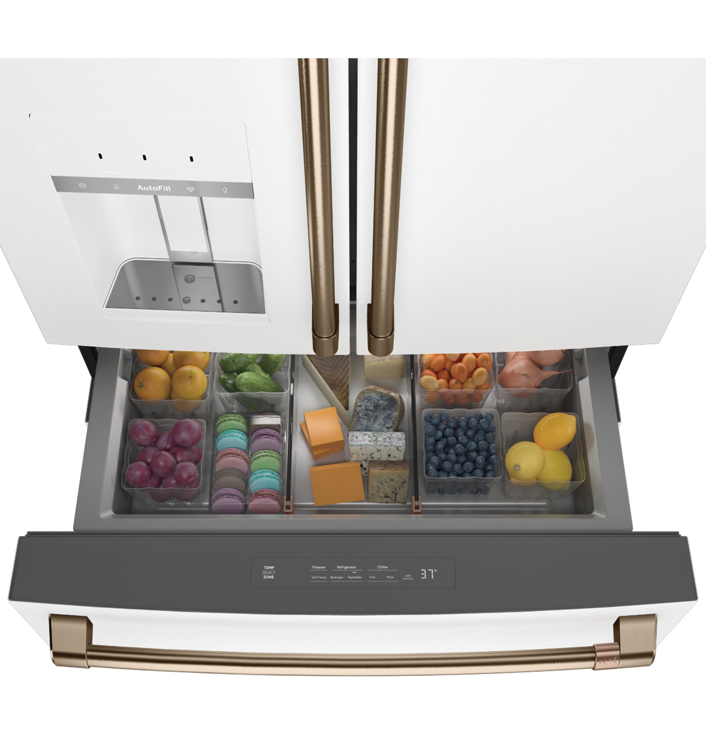 CAFE MATTE WHITE 28CU 4 DOOR FRENCH DOOR REFRIGERATOR - Refrigerators - Additional View 11