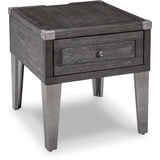 Ashley Furniture - TODOE END TABLE - Dark Gray Metal|Wood - Tables