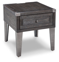 Ashley Furniture - TODOE END TABLE - Dark Gray Metal|Wood - Tables