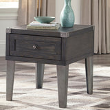 Ashley Furniture - TODOE END TABLE - Dark Gray Metal|Wood - Tables - Additional View 1