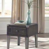 Ashley Furniture - TODOE END TABLE - Dark Gray Metal|Wood - Tables - Additional View 2