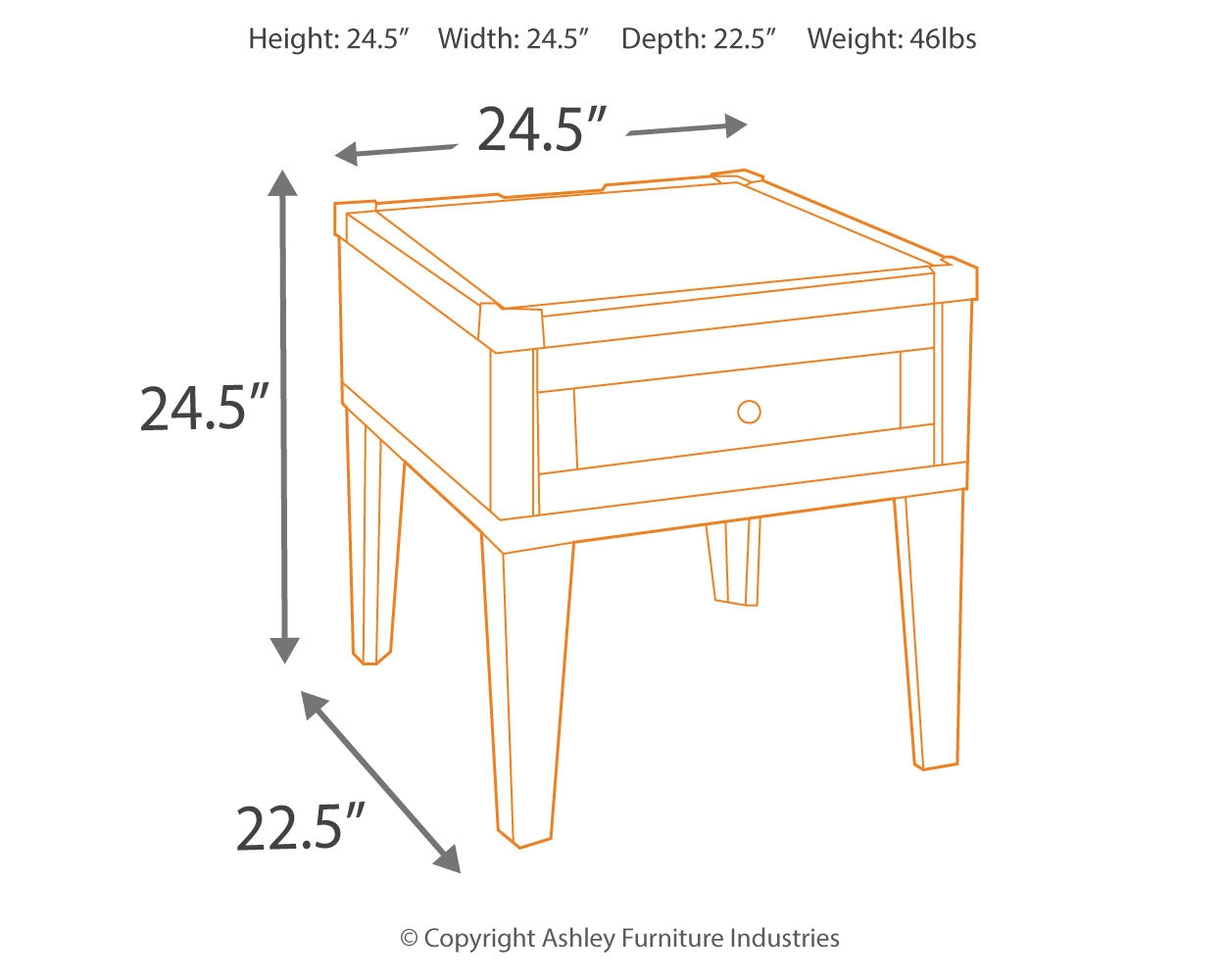 Ashley Furniture - TODOE END TABLE - Dark Gray Metal|Wood - Tables - Additional View 3