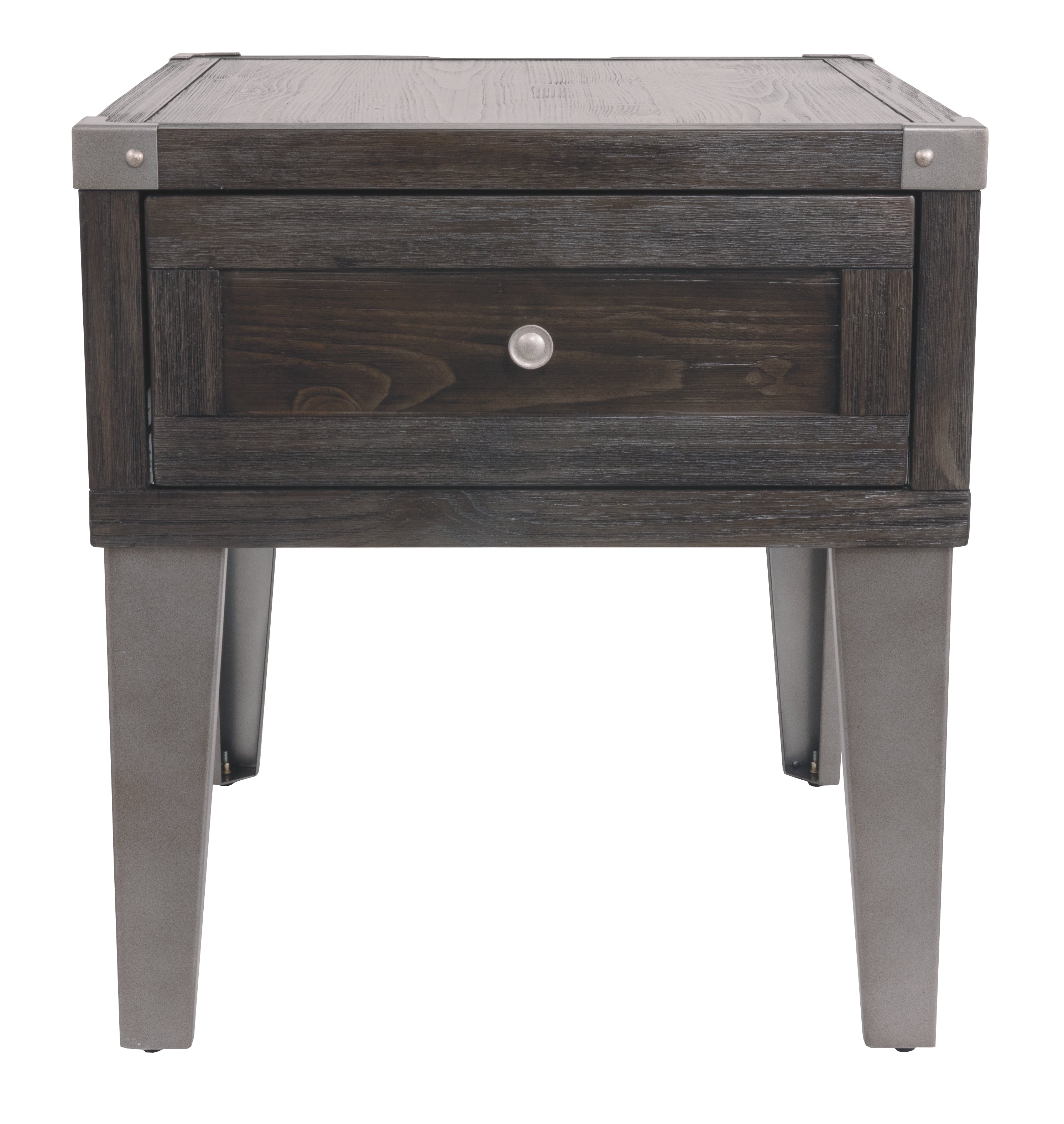 Ashley Furniture - TODOE END TABLE - Dark Gray Metal|Wood - Tables - Additional View 5