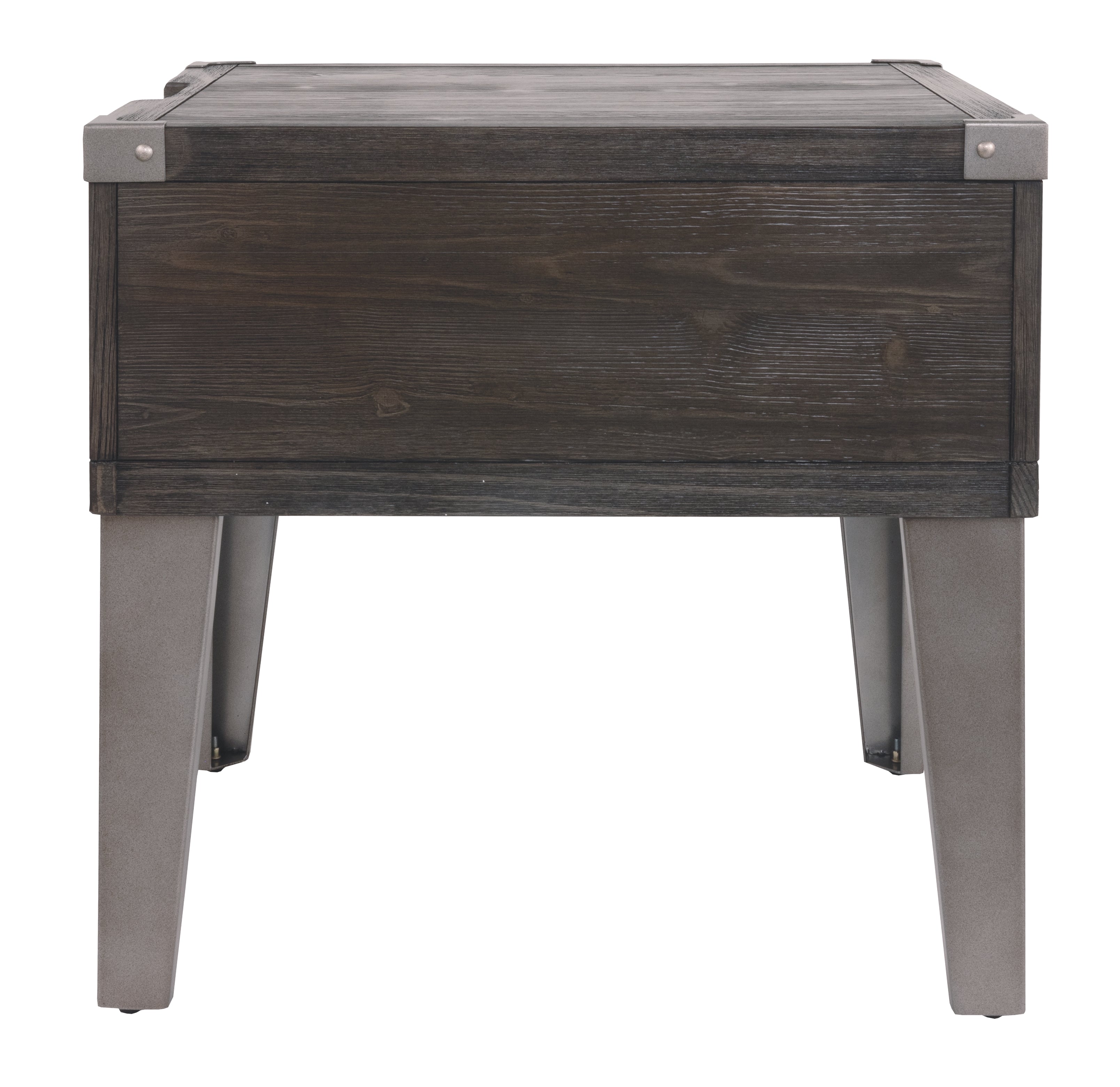 Ashley Furniture - TODOE END TABLE - Dark Gray Metal|Wood - Tables - Additional View 6