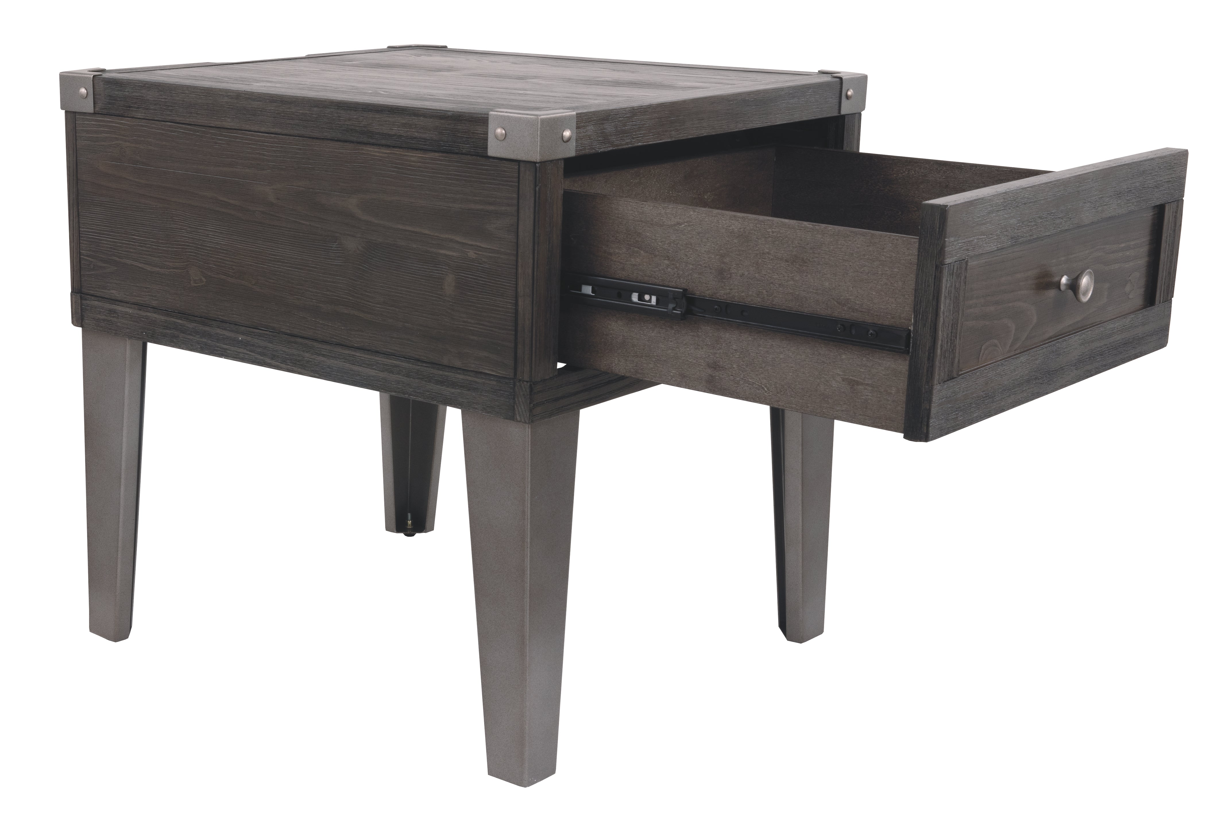 Ashley Furniture - TODOE END TABLE - Dark Gray Metal|Wood - Tables - Additional View 8