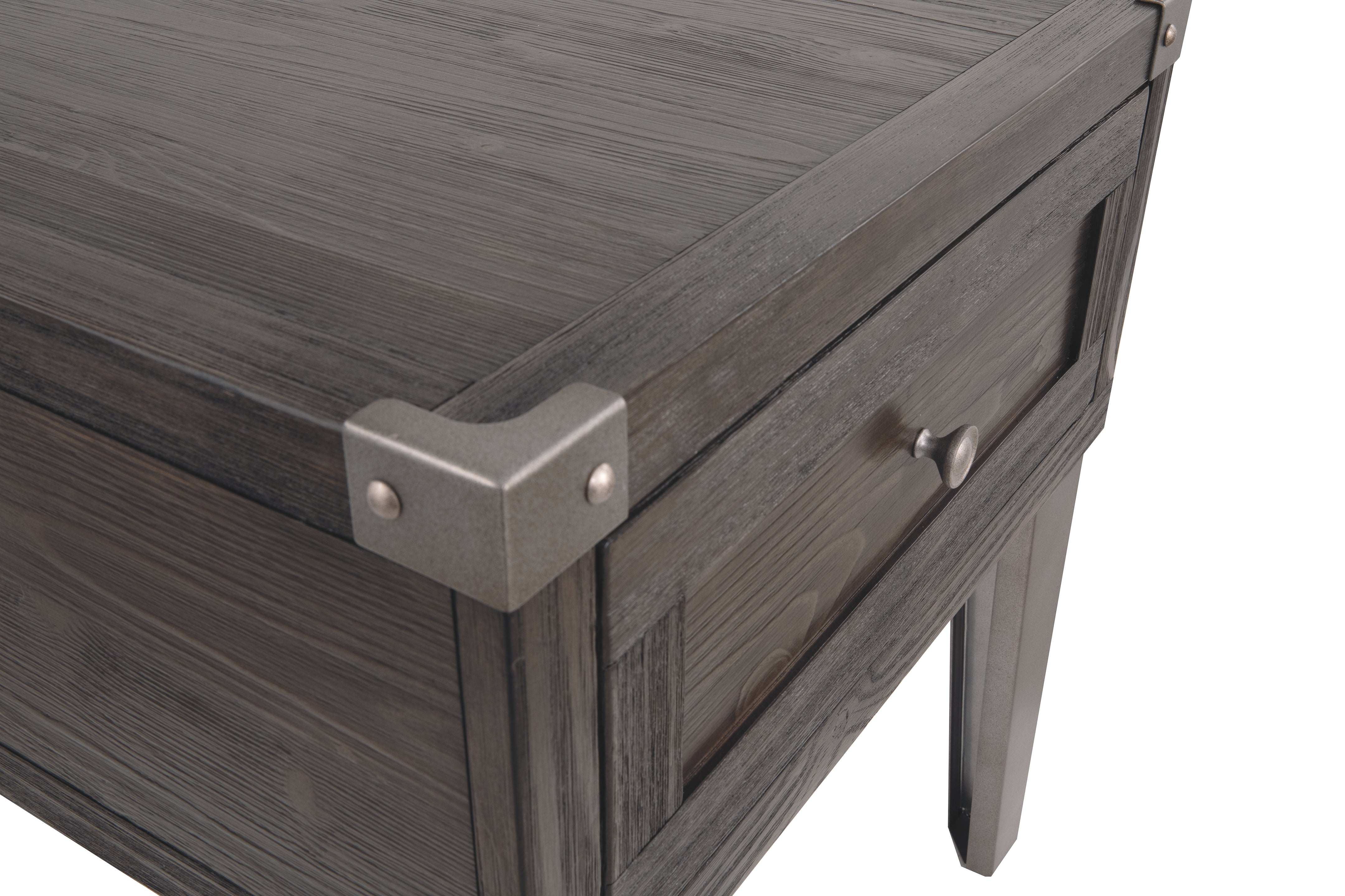 Ashley Furniture - TODOE END TABLE - Dark Gray Metal|Wood - Tables - Additional View 10