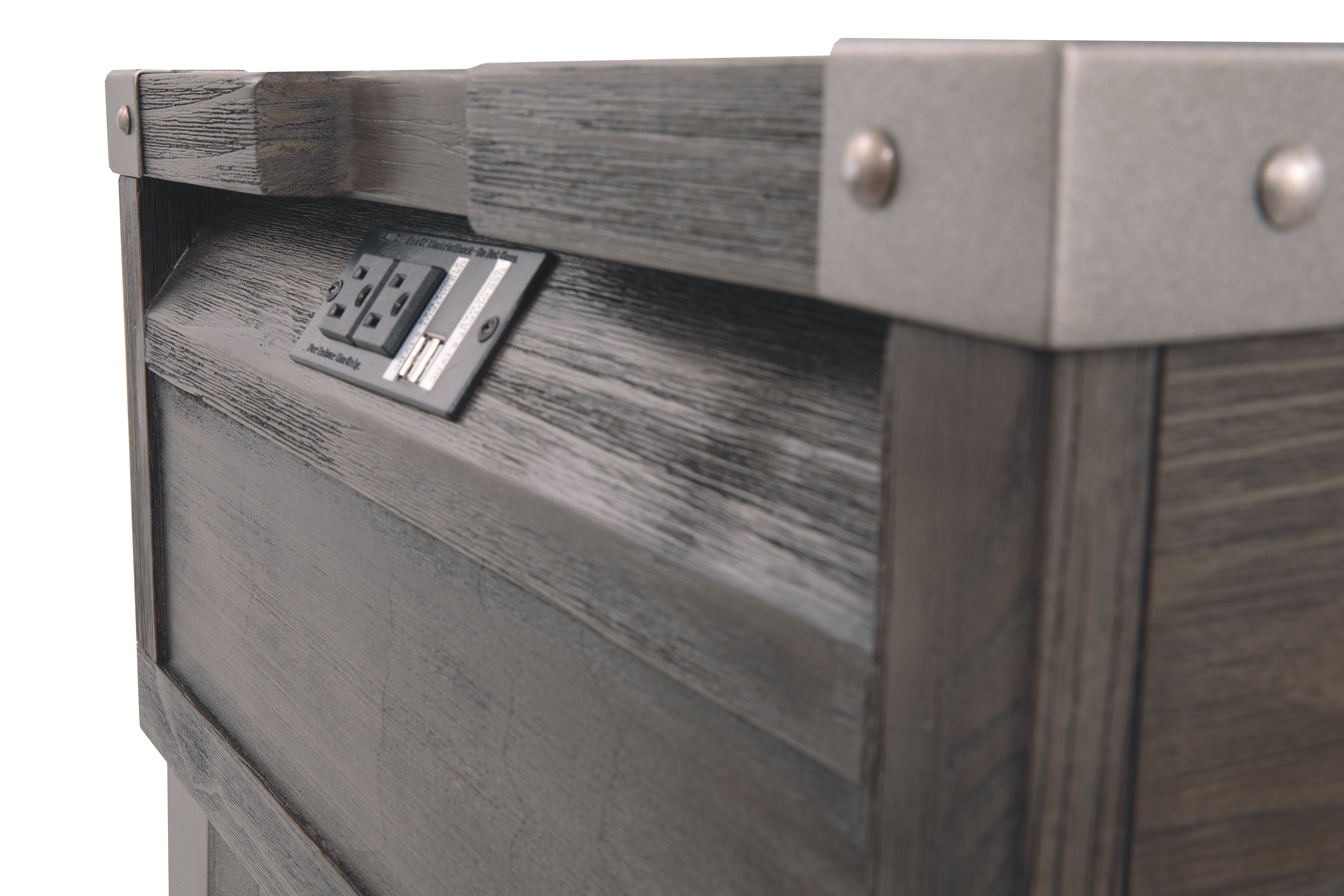 Ashley Furniture - TODOE END TABLE - Dark Gray Metal|Wood - Tables - Additional View 11