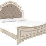 Ashley Furniture - Realyn King Panel Bed - White|Beige Wood - Beds