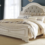 Ashley Furniture - Realyn King Panel Bed - White|Beige Wood - Beds - Additional View 1