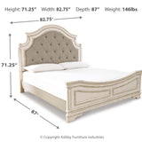 Ashley Furniture - Realyn King Panel Bed - White|Beige Wood - Beds - Additional View 3