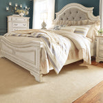 Ashley Furniture - Realyn King Panel Bed - White|Beige Wood - Beds - Additional View 5