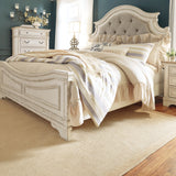 Ashley Furniture - Realyn King Panel Bed - White|Beige Wood - Beds - Additional View 5
