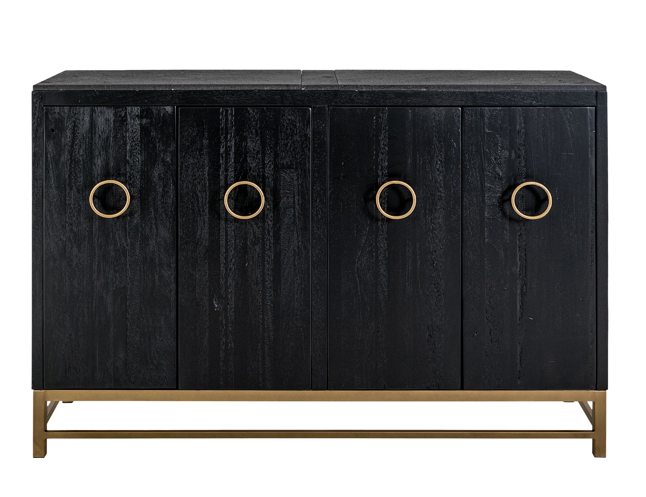 International Furniture Direct - EBANO DARK CONSOLE - Black Wood - Tables