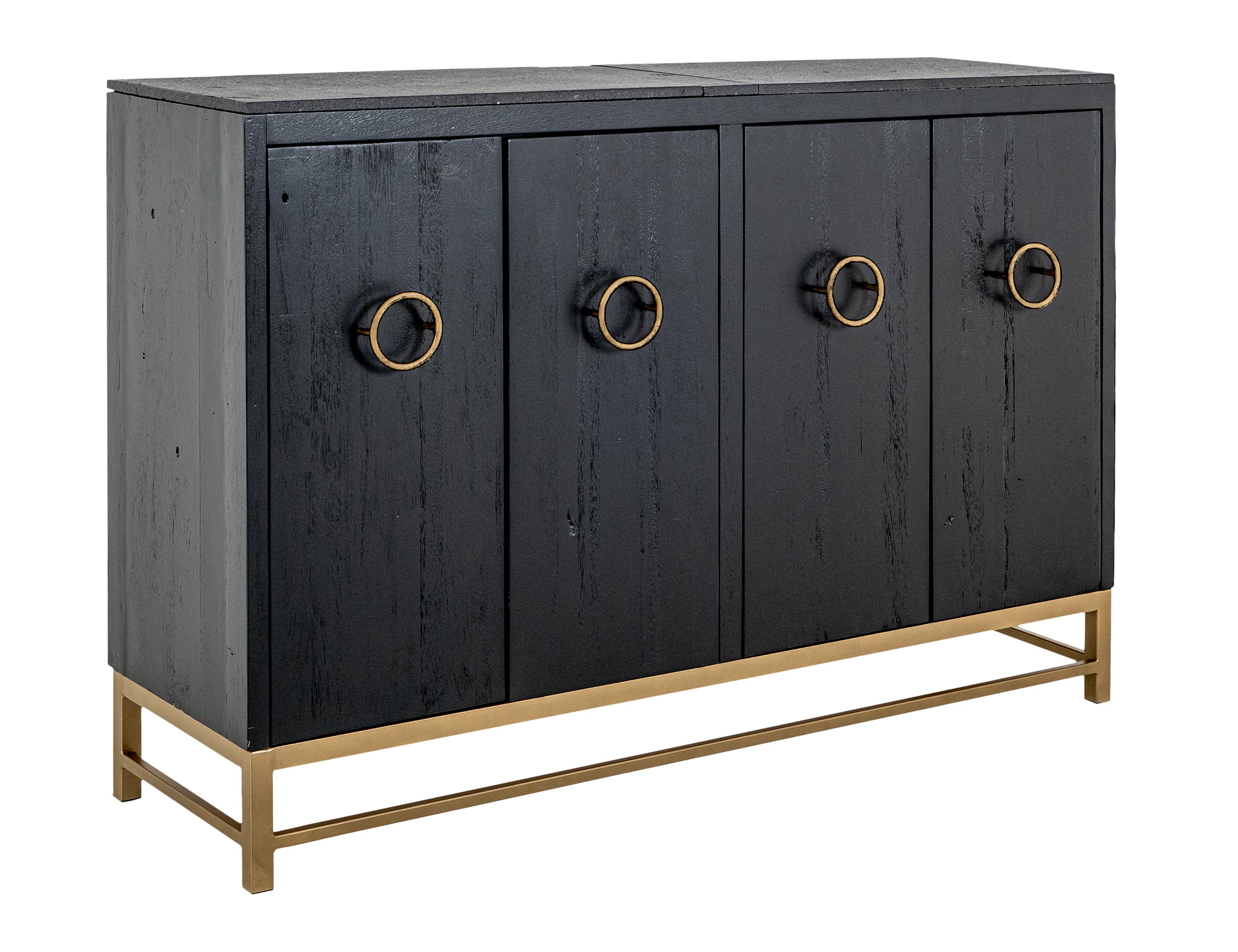 International Furniture Direct - EBANO DARK CONSOLE - Black Wood - Tables - Additional View 1