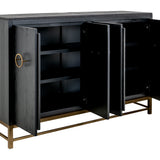 International Furniture Direct - EBANO DARK CONSOLE - Black Wood - Tables - Additional View 2