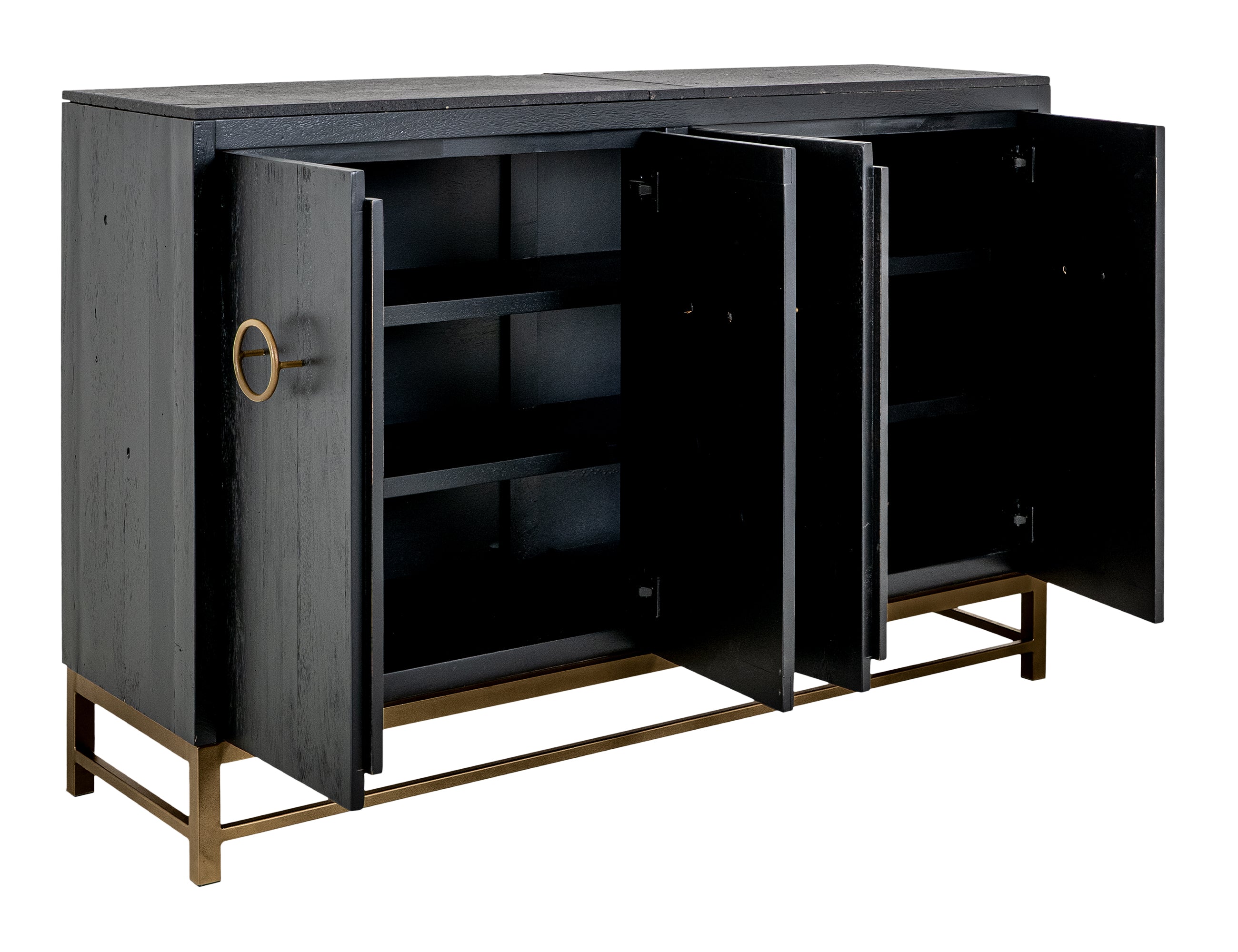 International Furniture Direct - EBANO DARK CONSOLE - Black Wood - Tables - Additional View 2