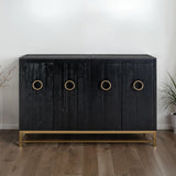 International Furniture Direct - EBANO DARK CONSOLE - Black Wood - Tables - Additional View 3
