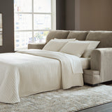 Ashley Furniture - Stonemeade Queen Sofa Sleeper - Taupe - Light Brown Fabric - Sofas