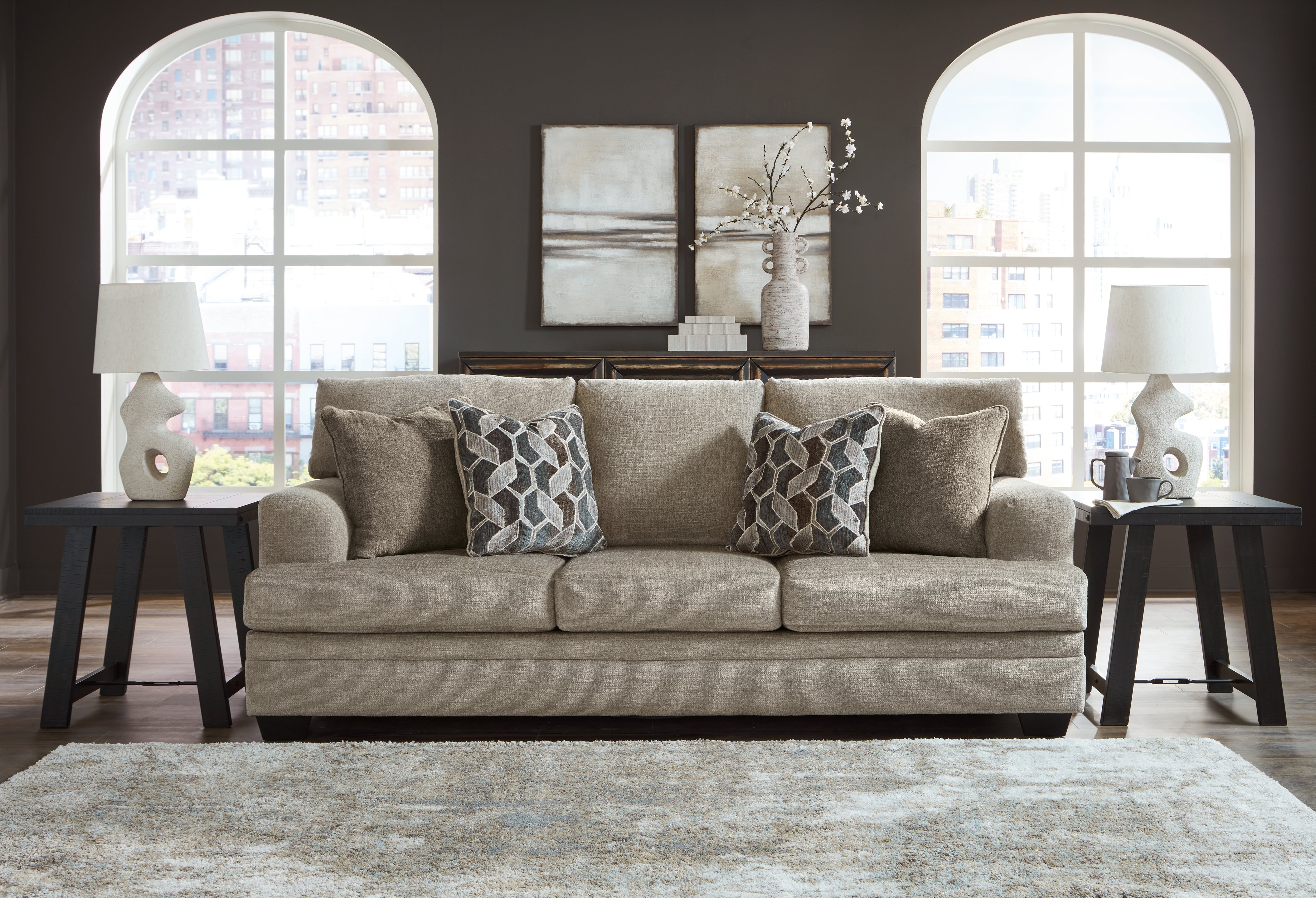 Ashley Furniture - Stonemeade Queen Sofa Sleeper - Taupe - Light Brown Fabric - Sofas - Additional View 5