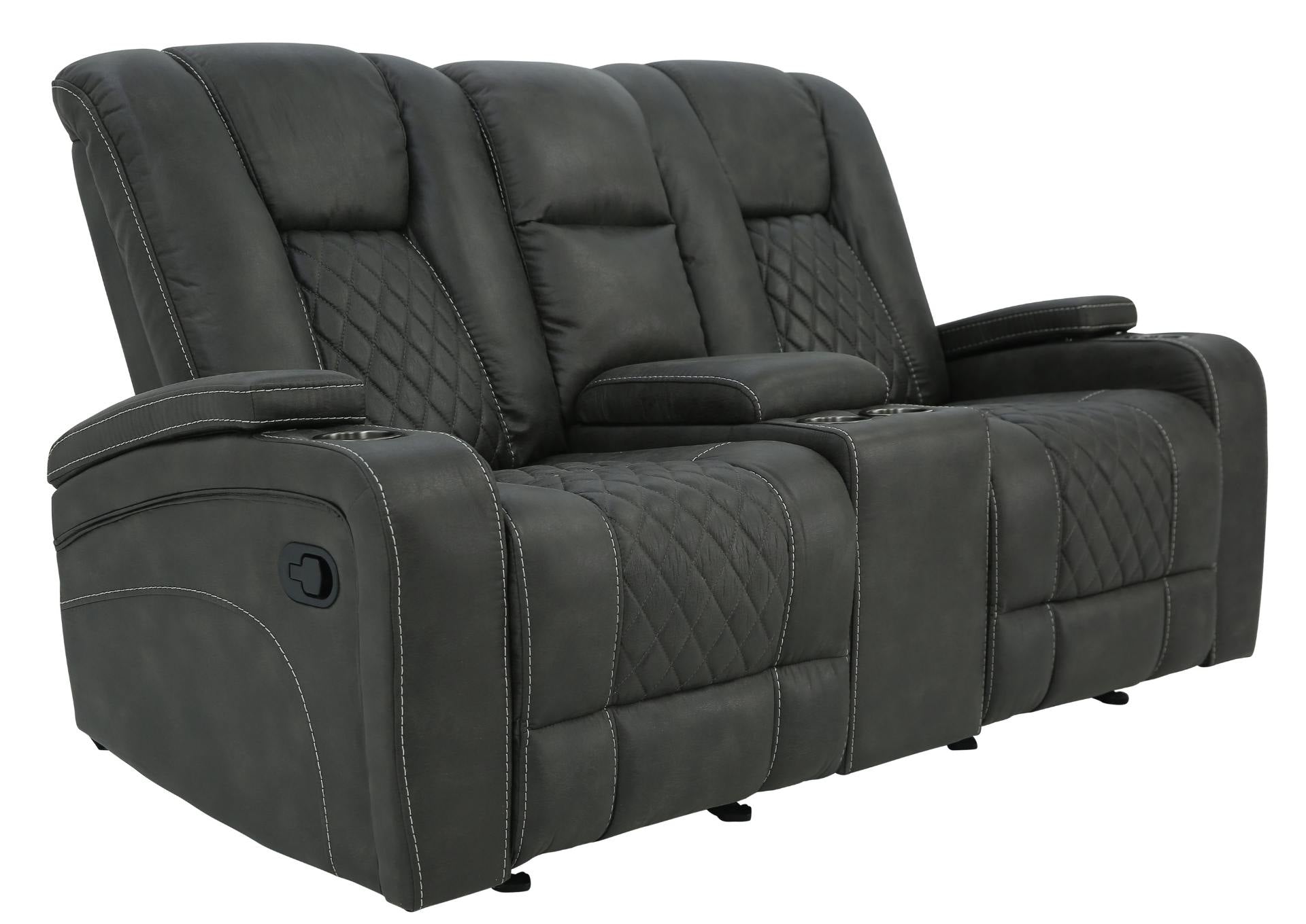 ABILENE GRANITE RECLINING GLIDING LOVESEAT WITH CONSOLE - Additional View 1