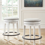Ashley Furniture - Valebeck 24" Swivel Stool - White - Fabric|Metal|Wood - Stools - Additional View 1