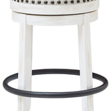 Ashley Furniture - Valebeck 24" Swivel Stool - White - Fabric|Metal|Wood - Stools - Additional View 2