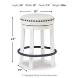 Ashley Furniture - Valebeck 24" Swivel Stool - White - Fabric|Metal|Wood - Stools - Additional View 3