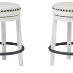 Ashley Furniture - Valebeck 24" Swivel Stool - White - Fabric|Metal|Wood - Stools - Additional View 4