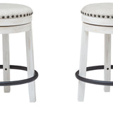 Ashley Furniture - Valebeck 24" Swivel Stool - White - Fabric|Metal|Wood - Stools - Additional View 4