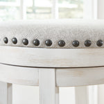 Ashley Furniture - Valebeck 24" Swivel Stool - White - Fabric|Metal|Wood - Stools - Additional View 5