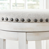 Ashley Furniture - Valebeck 24" Swivel Stool - White - Fabric|Metal|Wood - Stools - Additional View 5