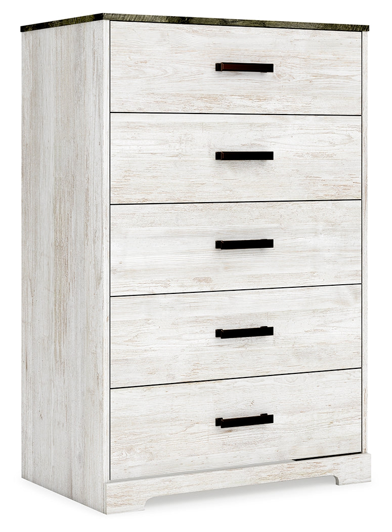 Ashley Furniture - SHAWBURN 5 DRAWER CHEST - Light Brown Wood - Chests